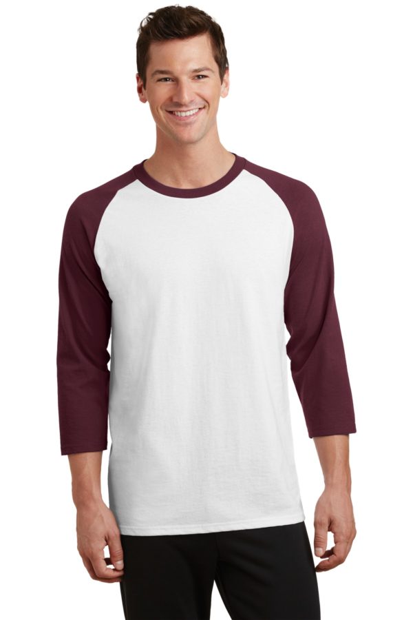 Port & Company® PC55RS White/ Athletic Maroon