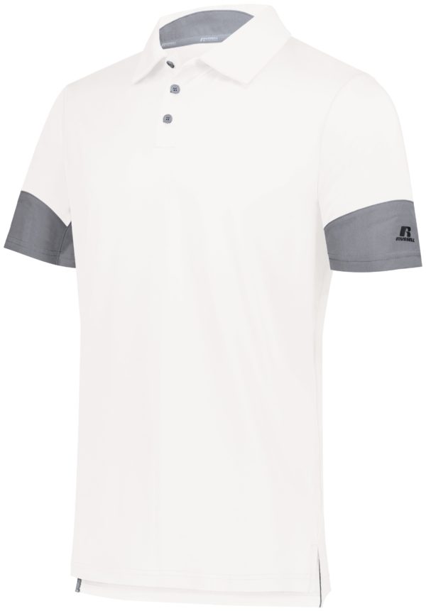 Russell HYBRID POLO WHITE/STEEL