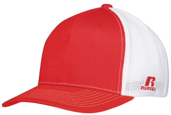 Russell FLEXFIT TWILL MESH CAP TRUE RED/WHITE